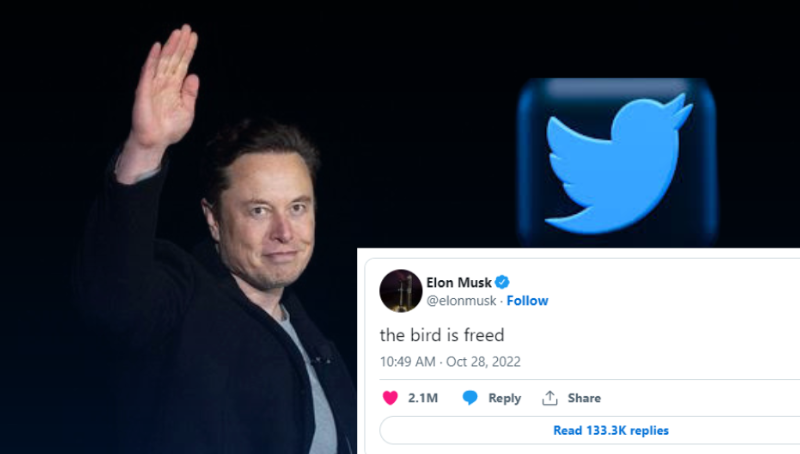 Twit Pertama Elon Musk sebagai Pemilik Twitter: Sang Burung Dilepaskan